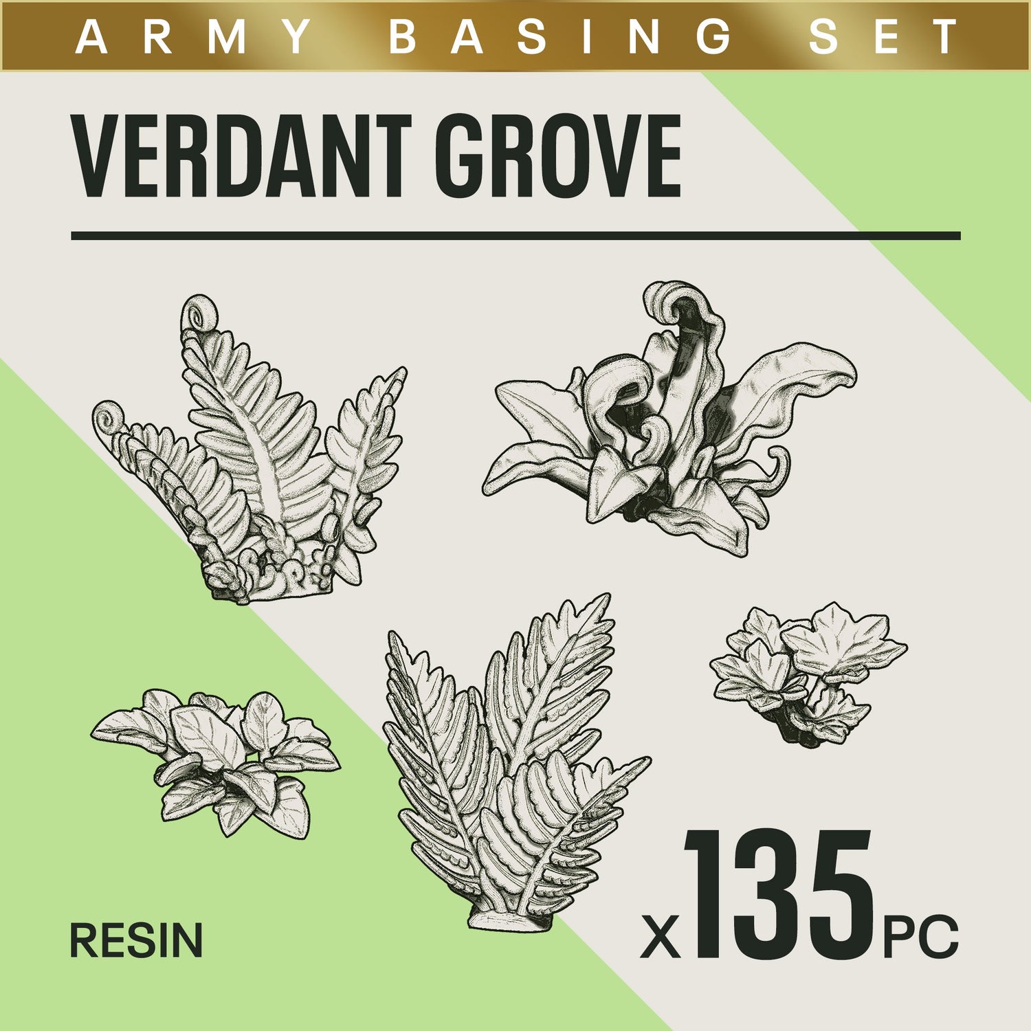 VERDANT GROVE - Resin Miniature Basing Set (135pc) - Epic Basing