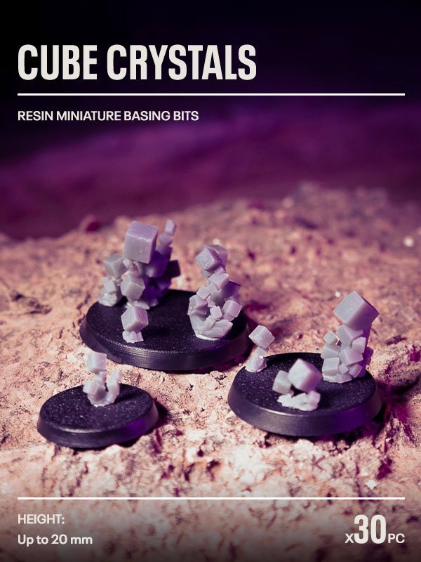 30x Resin Models - Cube Crystals - Epic Basing