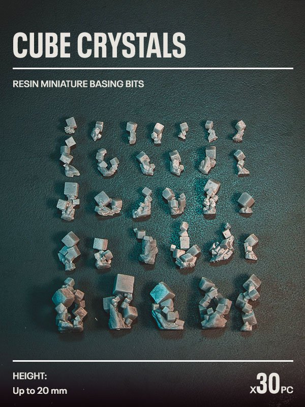 30x Resin Models - Cube Crystals - Epic Basing