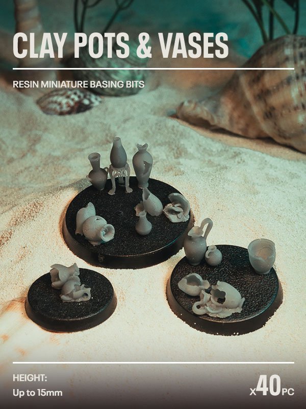 40x Resin Models - Clay Pots & Vases - Epic Basing