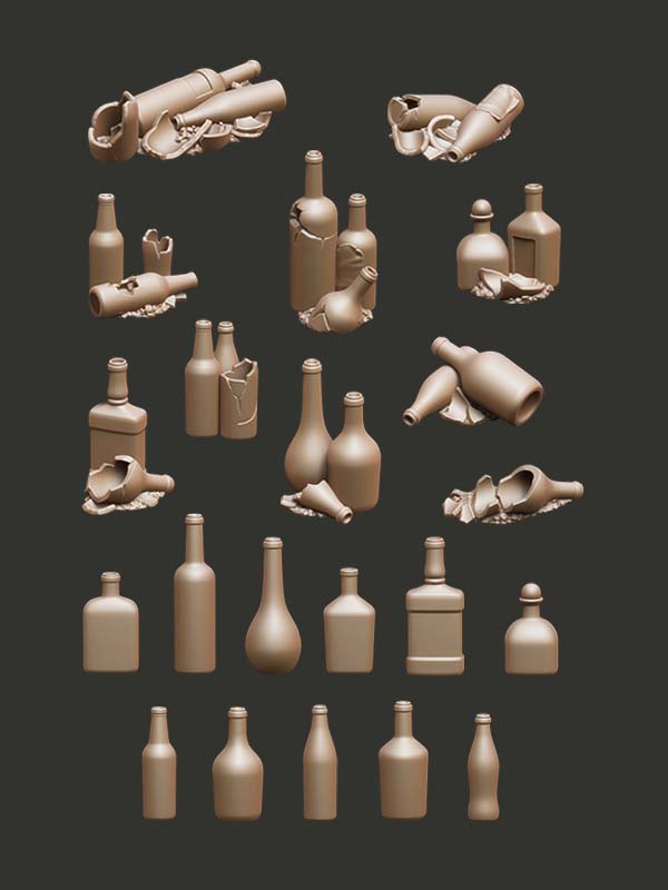 Bottles - Digital STL Pack - Epic Basing