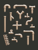 Copper Pipes - Digital STL Pack - Epic Basing