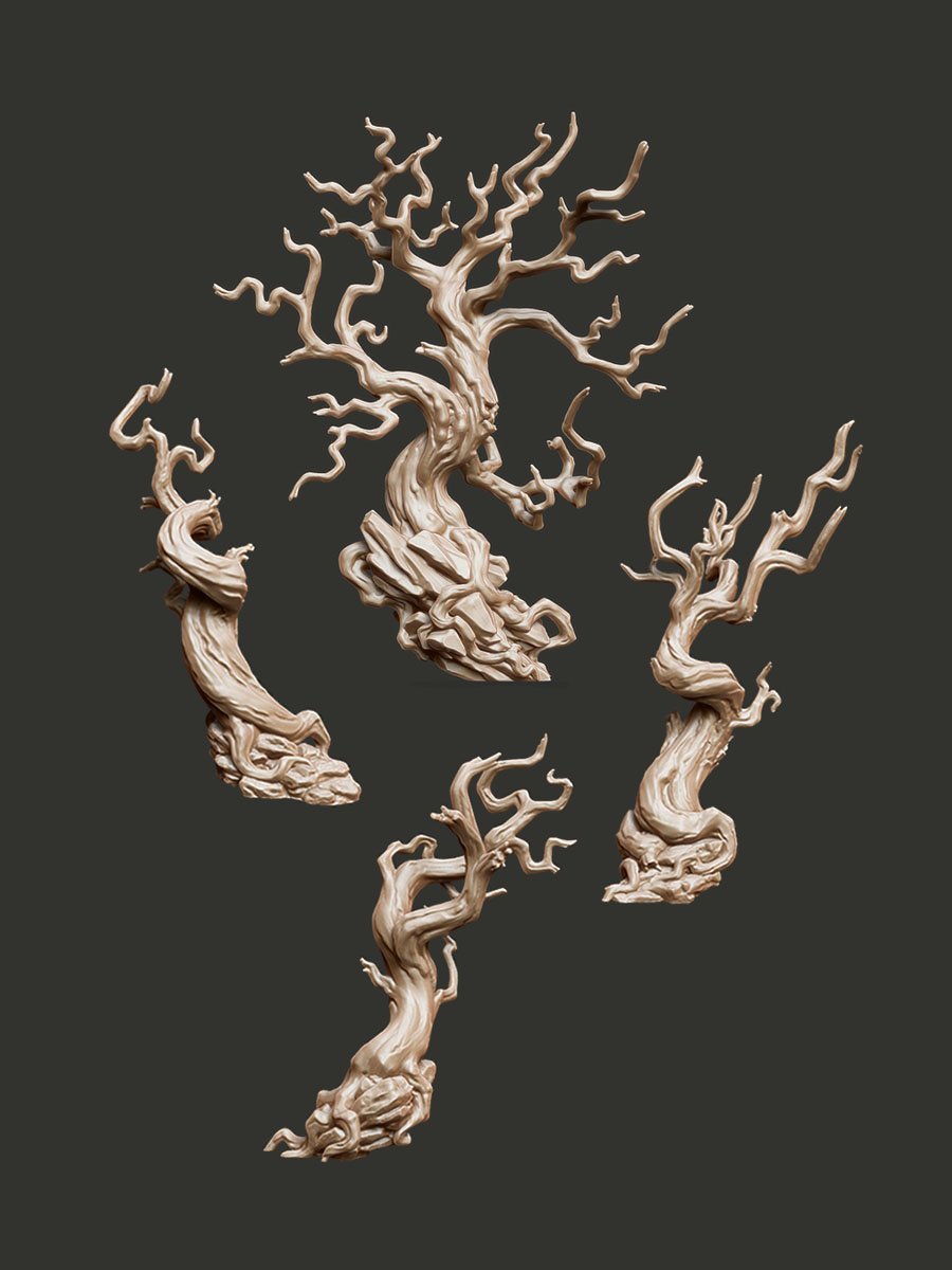 Dark Forest Trees - Digital STL Pack - Epic Basing