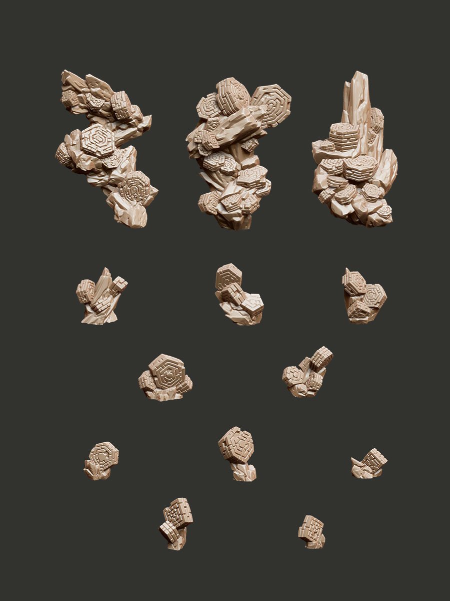 Hex Rocks - Digital STL Pack - Epic Basing