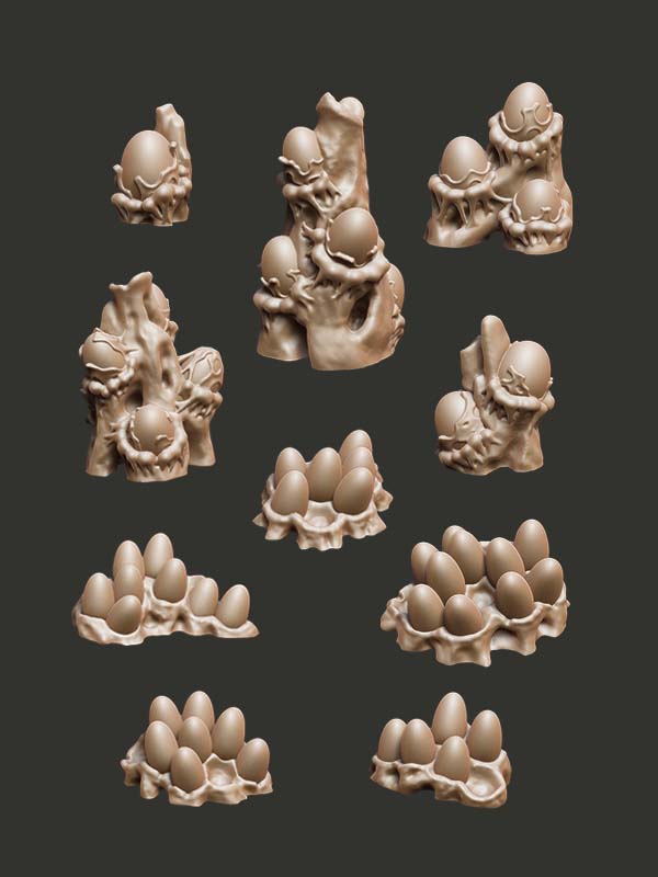 Infested Eggs - Digital STL Pack - Epic Basing