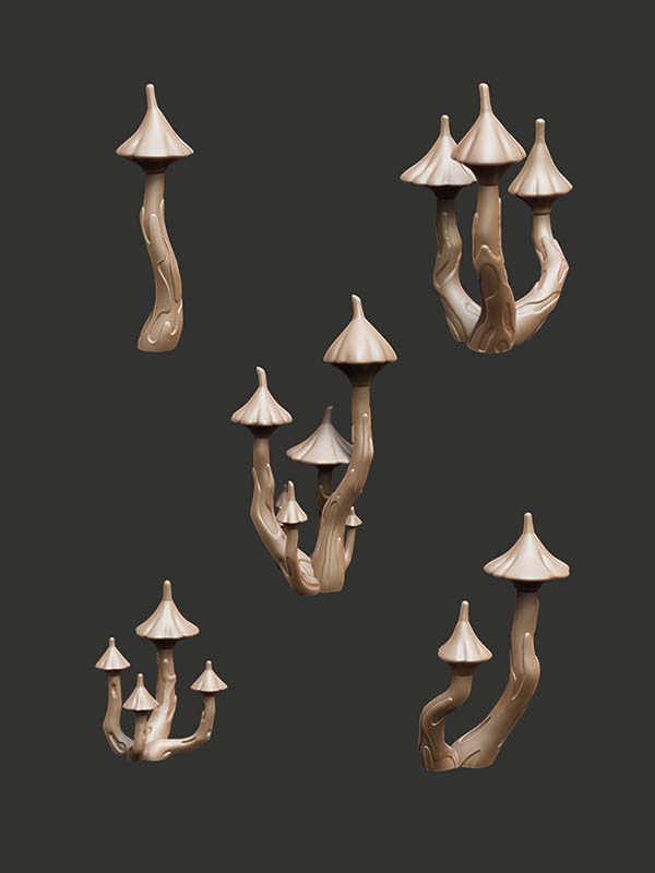 NEW Pointy Mushrooms - Digital STL Pack - Epic Basing