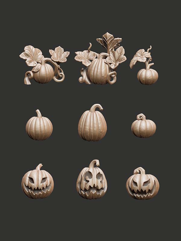 Pumpkins - Digital STL Pack - Epic Basing