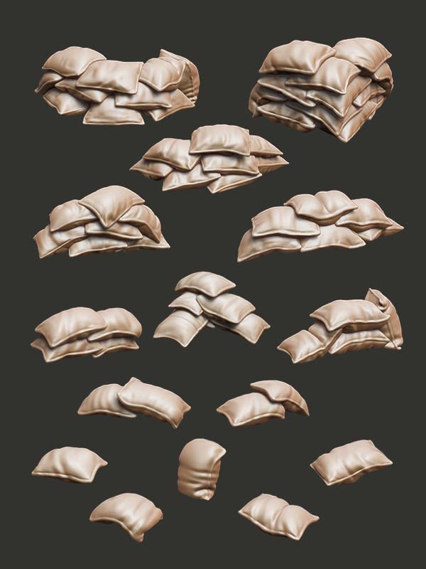 Sand Bags - Digital STL Pack - Epic Basing