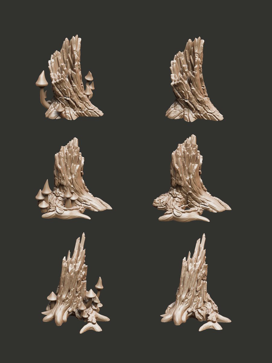 Tree Stumps - Digital STL Pack - Epic Basing