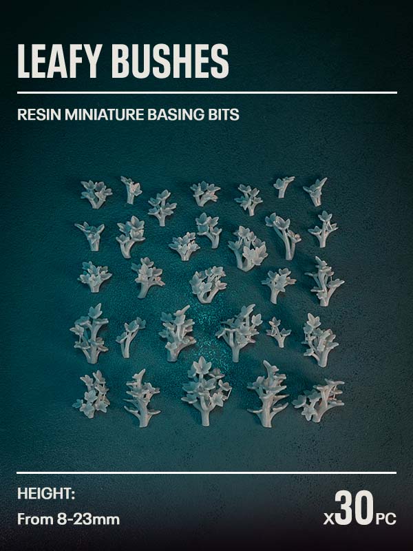 30x Resin Models - Leafy Bushes - Epic Basing