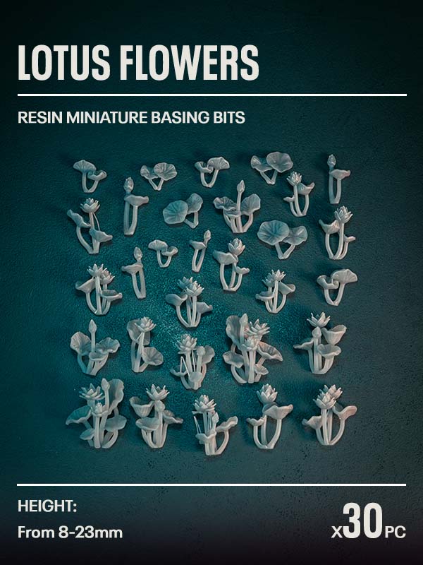 30x Resin Models - Lotus Flowers - Epic Basing