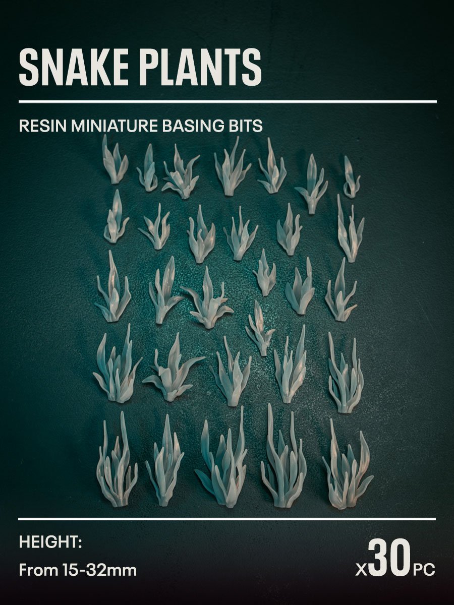 30x Resin Models - Snake Plants - Epic Basing