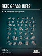 40x Resin Models - Field Grass Tufts - Epic Basing