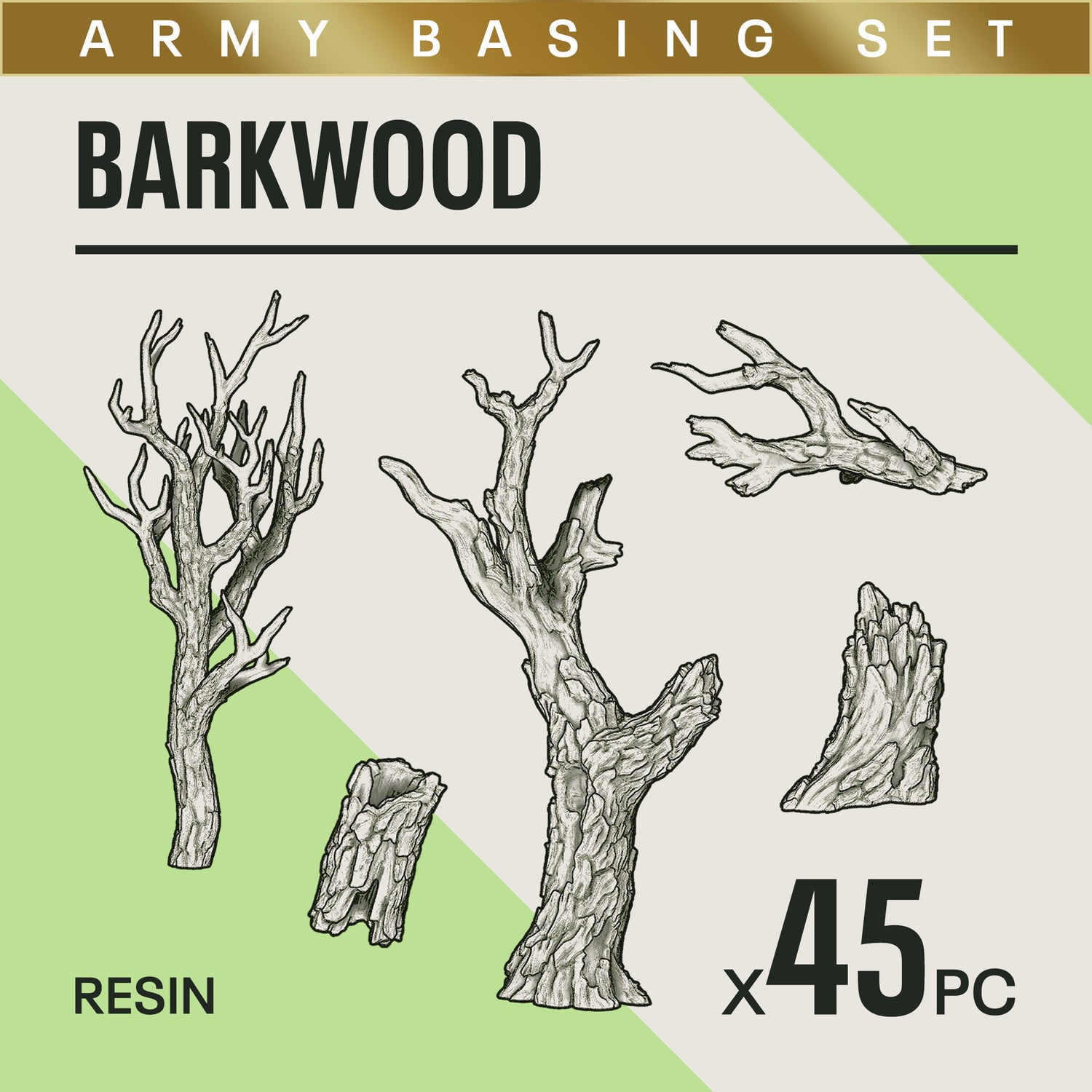 BARKWOOD - Resin Miniature Basing Set (45pc)
