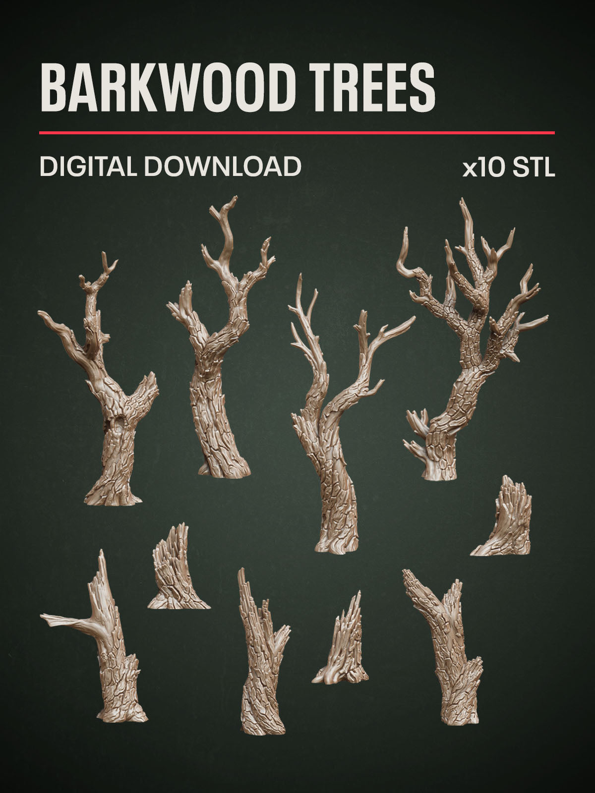 Digital Download - Barkwood Trees STL