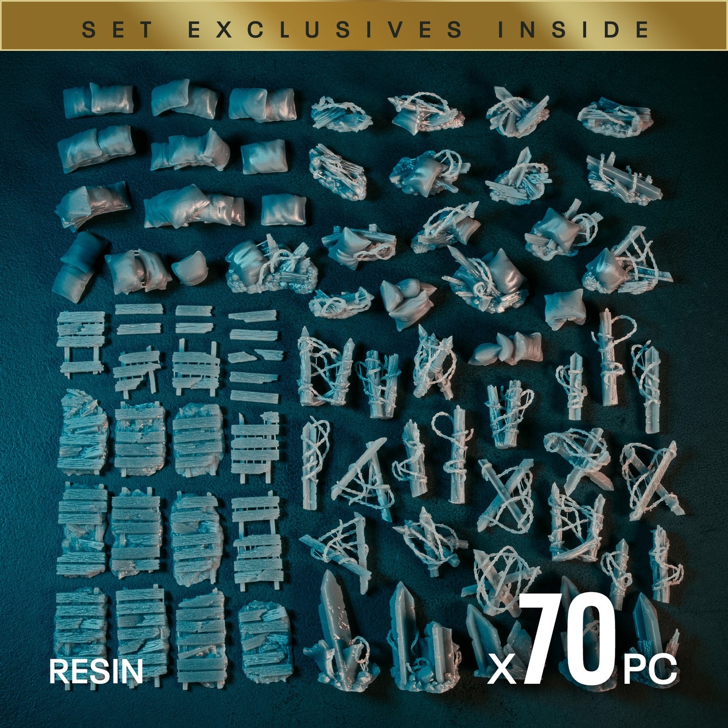 BATTLEFIELD - Resin Miniature Basing Set (70pc)