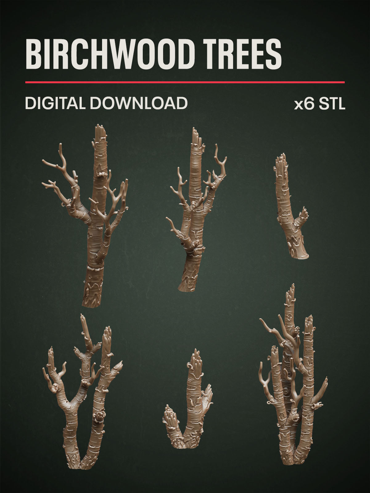 Digital Download - Birchwood Trees STL