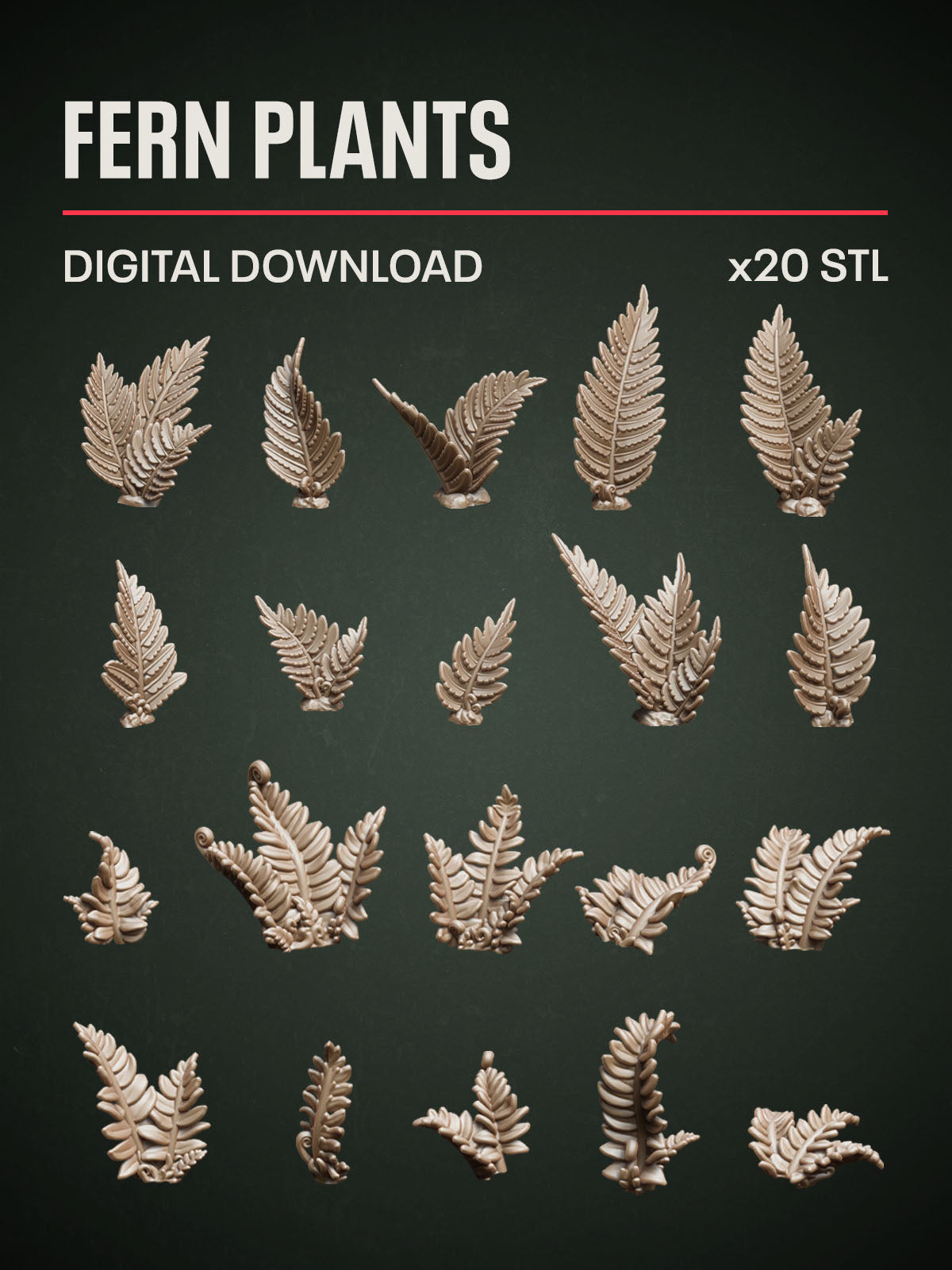 Digital Download - Fern Plants STL