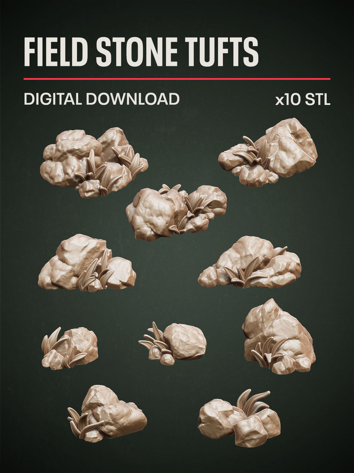 Digital Download - Field Stone Tufts STL
