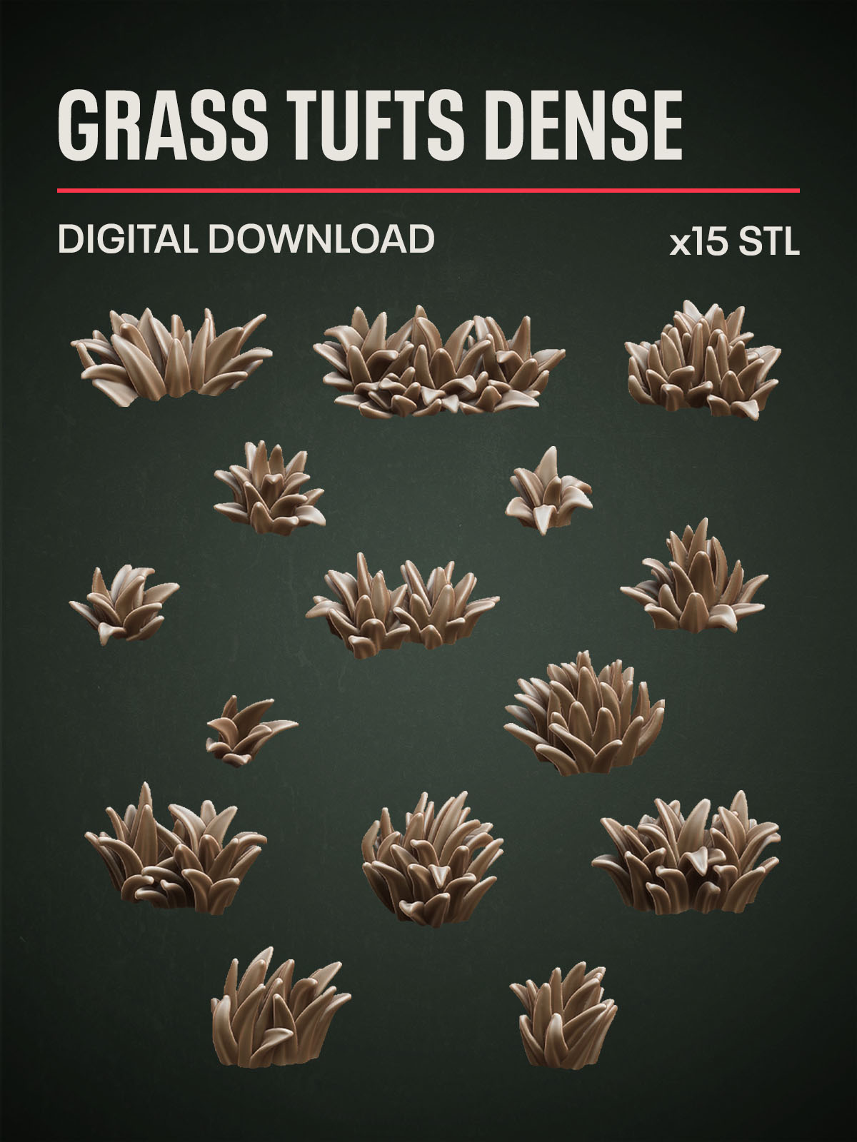 Digital Download - Grass Tufts Dense STL