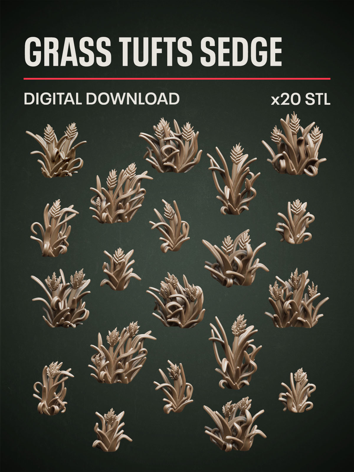 Digital Download - Grass Tufts Sedge STL