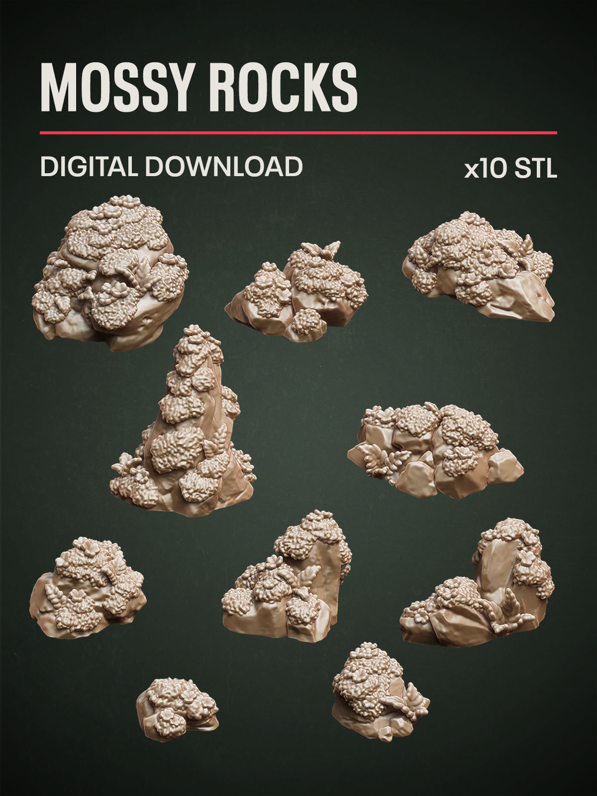 Digital Download - Mossy Rocks STL