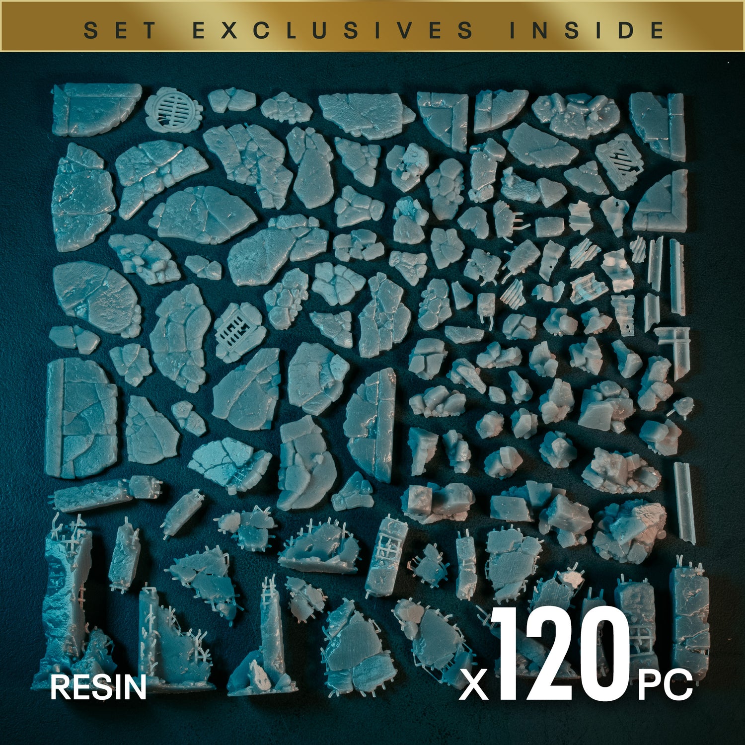RUINED CITY - Resin Miniature Basing Set (120pc)