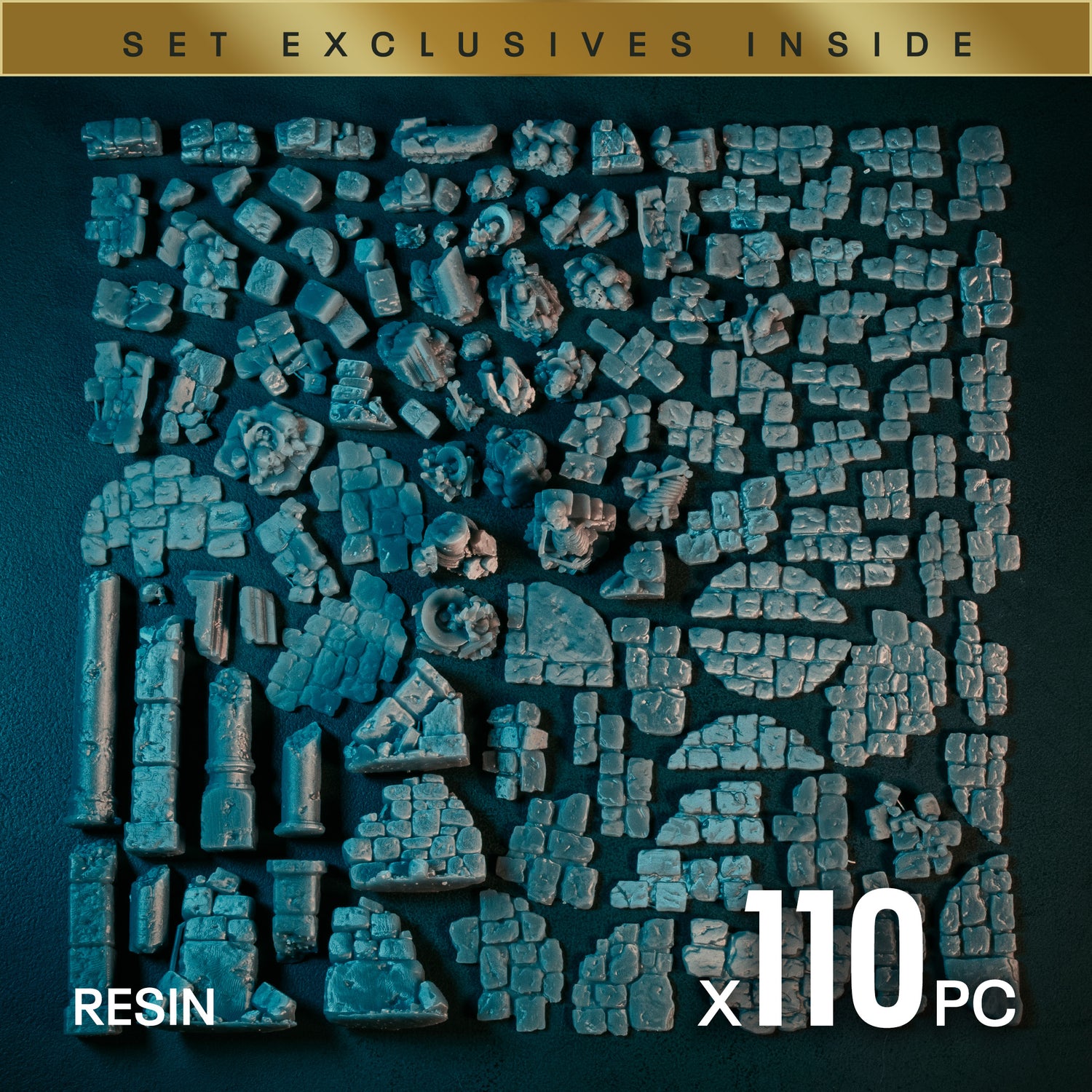 RUINED TEMPLE - Resin Miniature Basing Set (110pc)