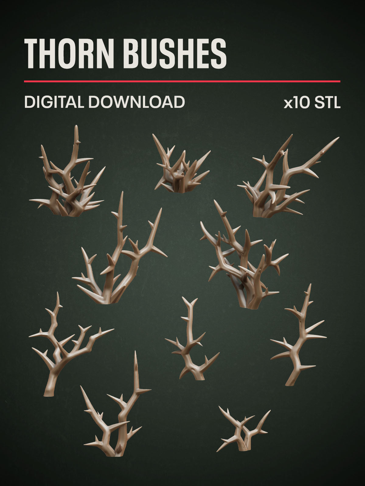 Digital Download - Thorn Bushes STL