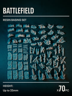 BATTLEFIELD - Resin Miniature Basing Set (70pc) - Epic Basing