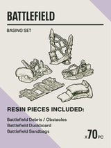 BATTLEFIELD - Resin Miniature Basing Set (70pc) - Epic Basing