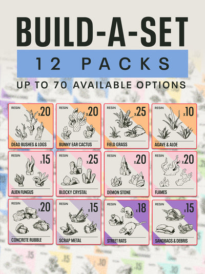 BUILD - A - SET (12 PACK) - Resin Miniature Basing - Epic Basing