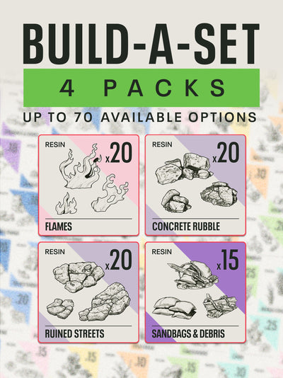 BUILD - A - SET (4 PACK) - Resin Miniature Basing - Epic Basing