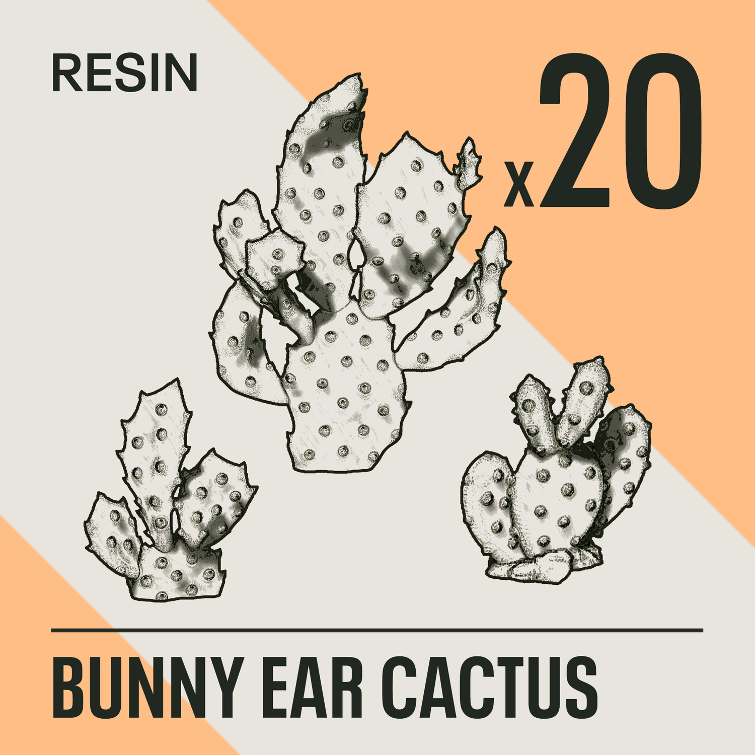 BUNNY EAR CACTUS - Resin Basing Bits - Epic Basing