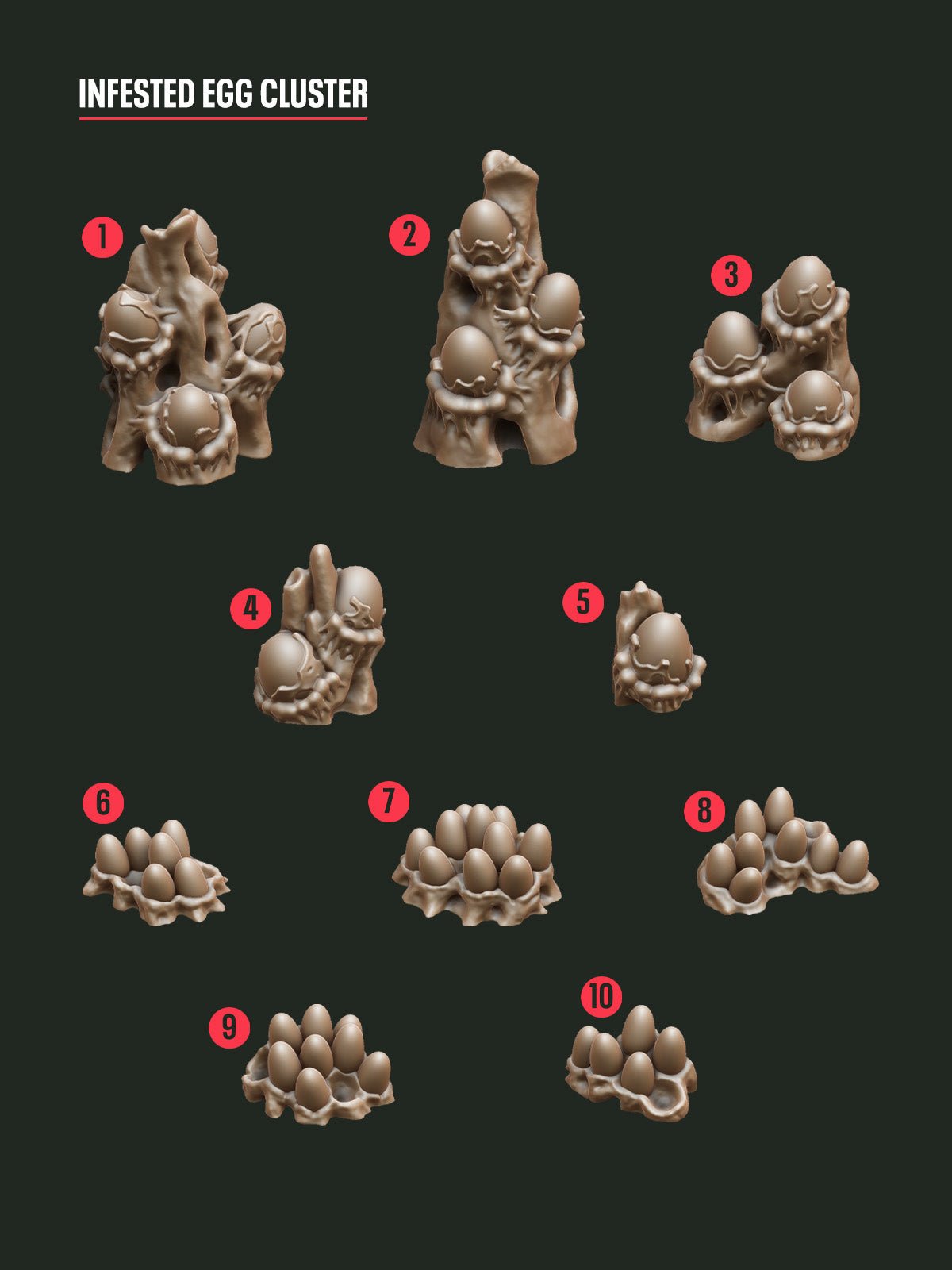 Digital Download - Alien Eggs STL - Epic Basing