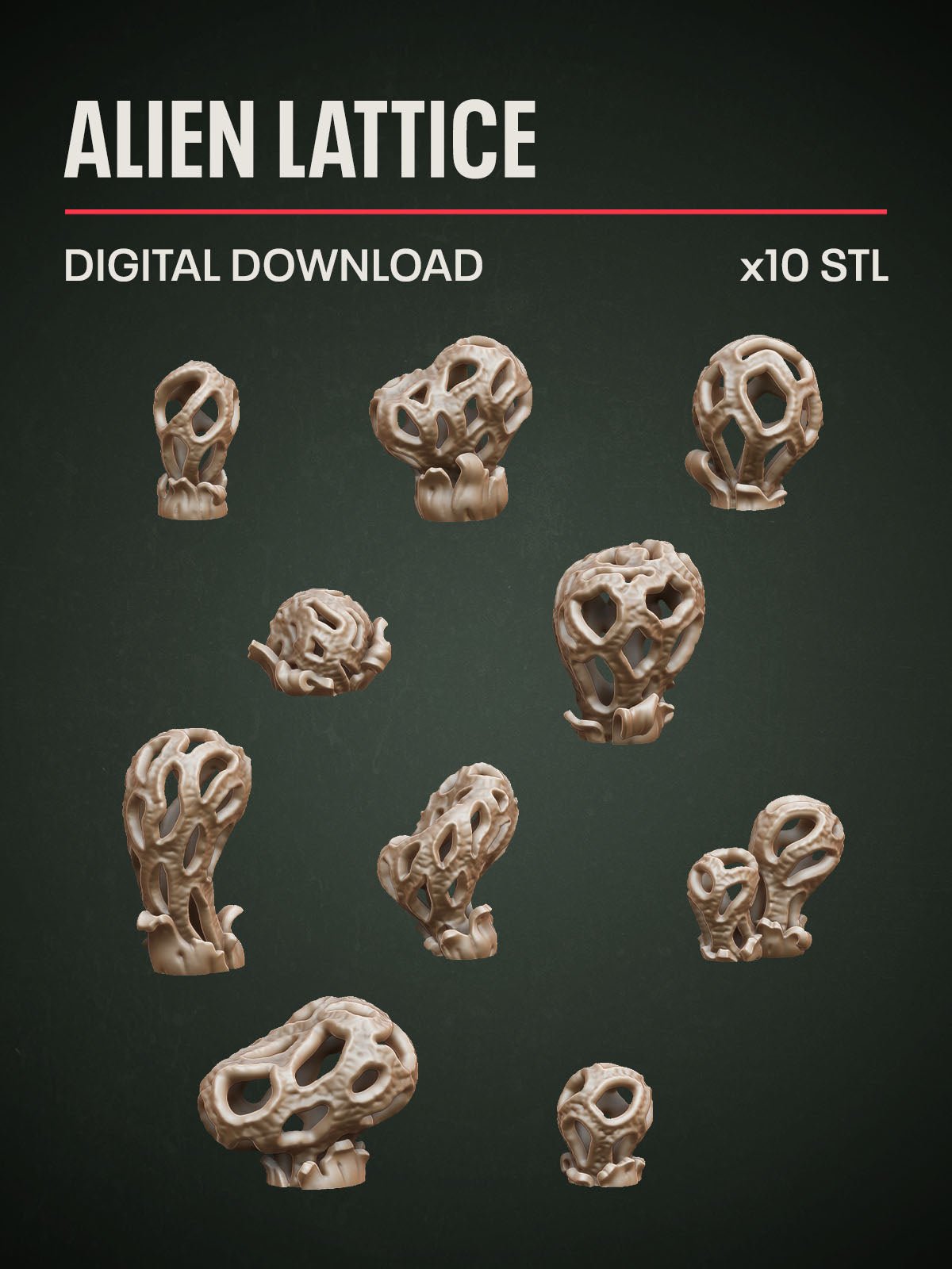 Digital Download - Alien Lattice STL - Epic Basing