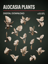 Digital Download - Alocasia Plants STL - Epic Basing