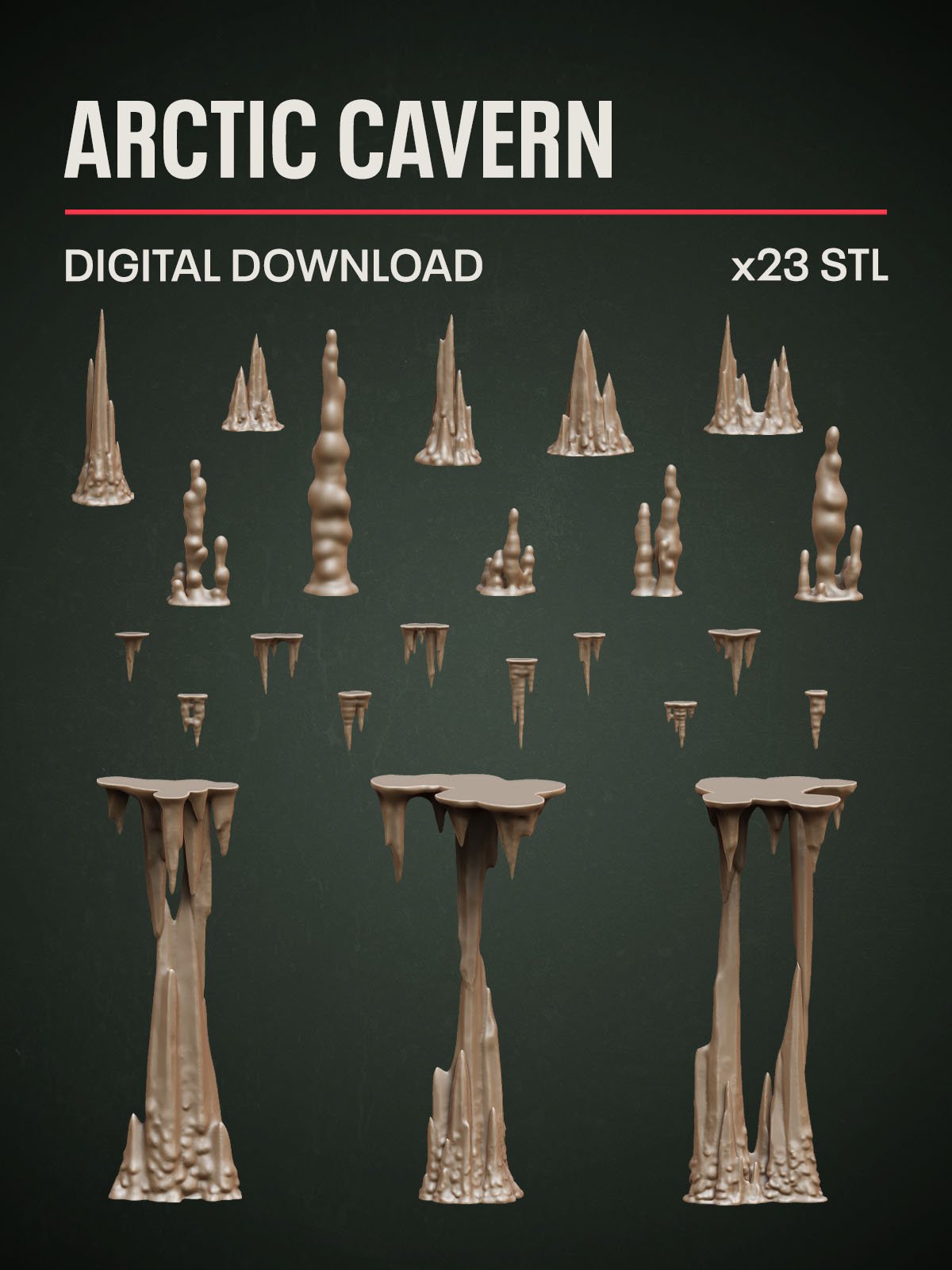 Digital Download - Arctic Cavern STL - Epic Basing