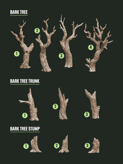 Digital Download - Barkwood Trees STL - Epic Basing