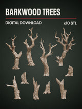 Digital Download - Barkwood Trees STL - Epic Basing