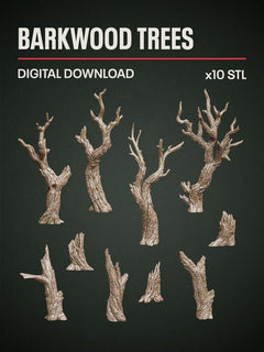 Digital Download - Barkwood Trees STL - Epic Basing
