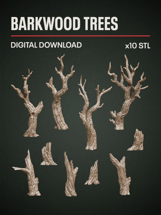 Digital Download - Barkwood Trees STL - Epic Basing