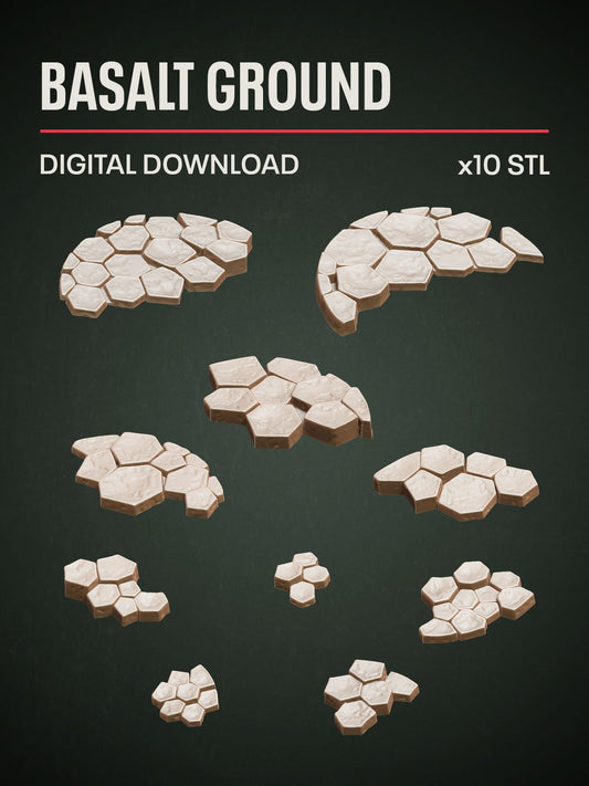 Digital Download - Basalt Ground STL - Epic Basing