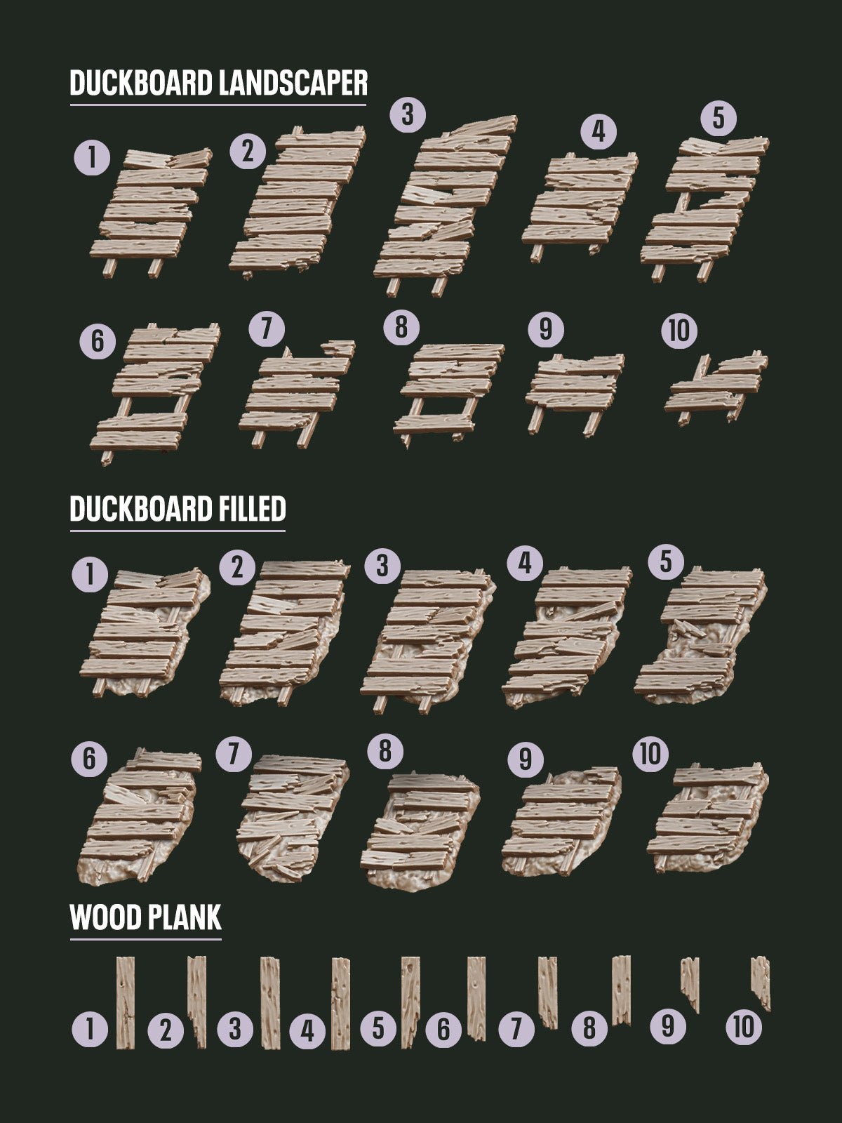Digital Download - Battlefield Duckboard STL - Epic Basing