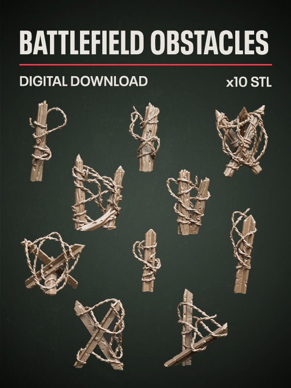 Digital Download - Battlefield Obstacles STL - Epic Basing