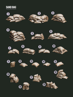 Digital Download - Battlefield Sandbags STL - Epic Basing