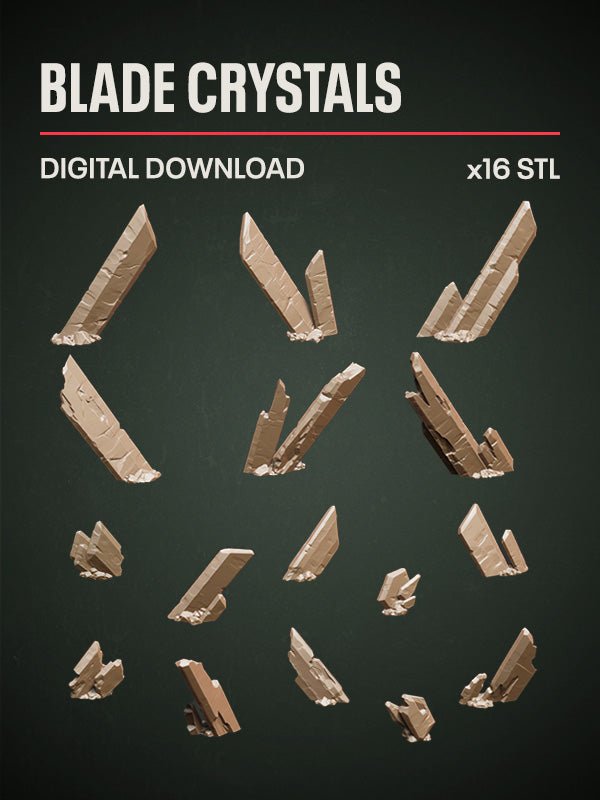 Digital Download - Blade Crystals STL - Epic Basing