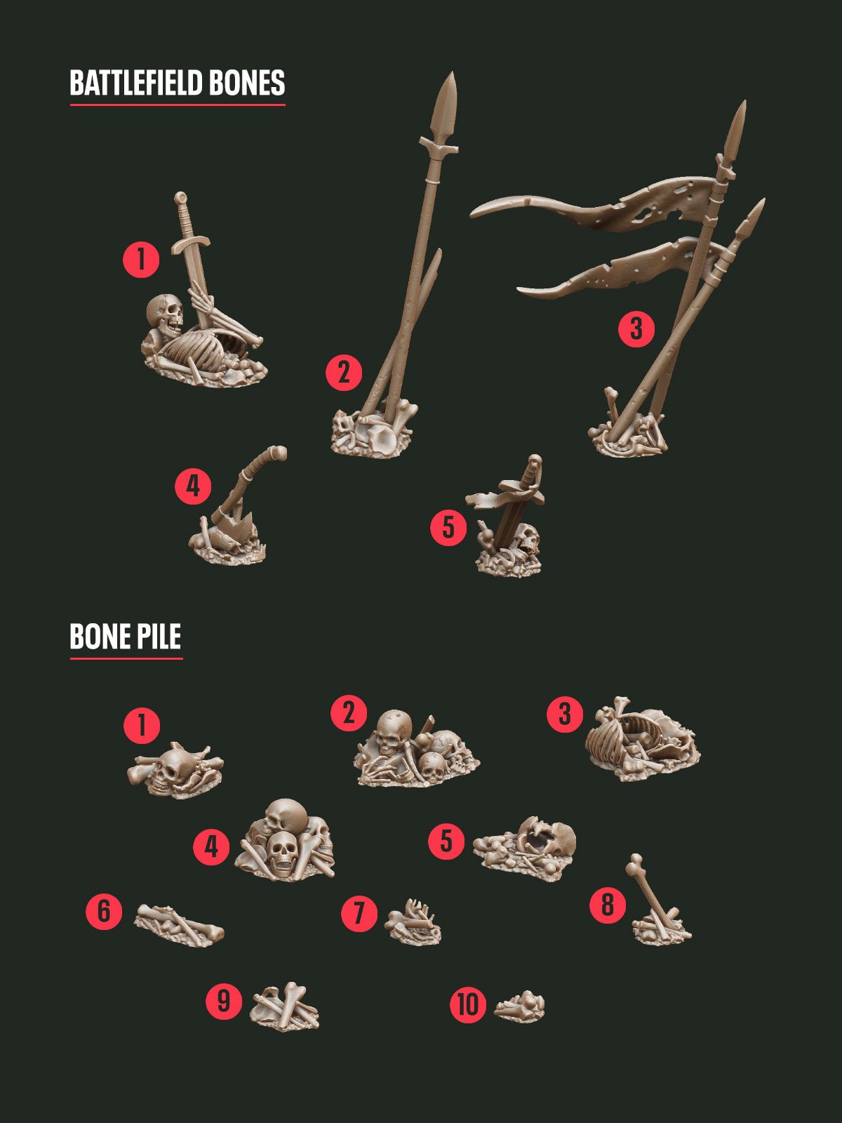 Digital Download - Bones Battlefield STL - Epic Basing