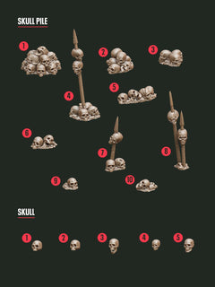 Digital Download - Bones Skulls STL - Epic Basing