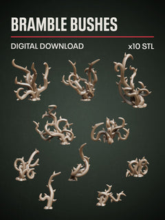 Digital Download - Bramble Bushes STL - Epic Basing